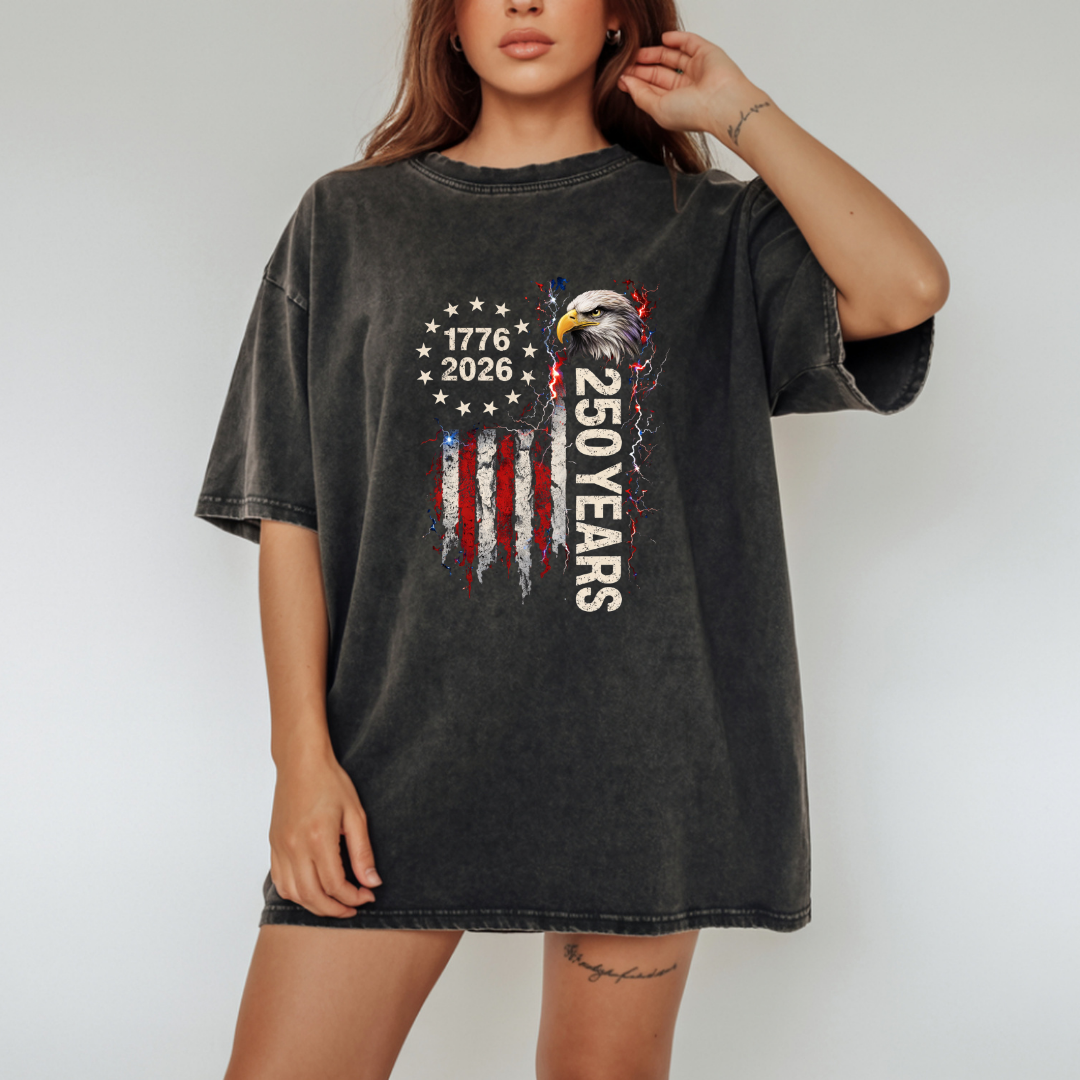 USA Patriotic Eagle Flag Vintage Freedom Graphic Tee