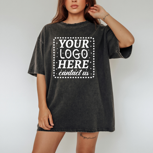 Custom Logo Comfort Colors Vintage Wash Oversized Tee