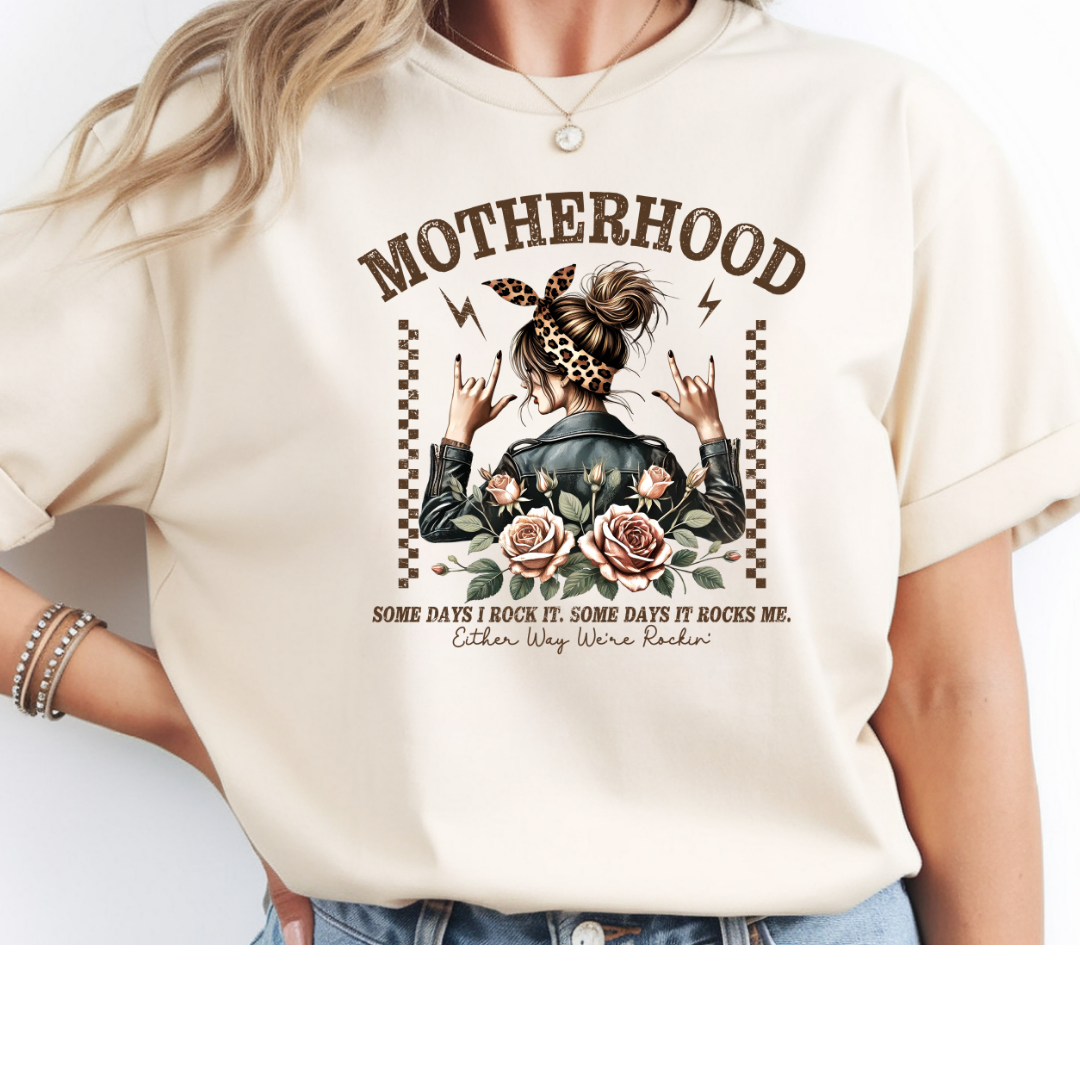 Motherhood Rockin Mom Life Graphic Tee
