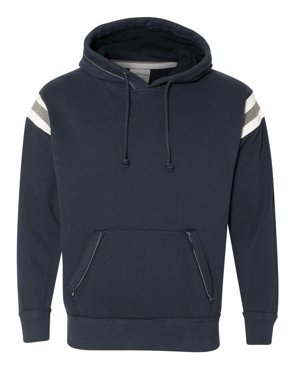 Men’s Vintage Athletic Fleece Hoodie with Shoulder Stripes