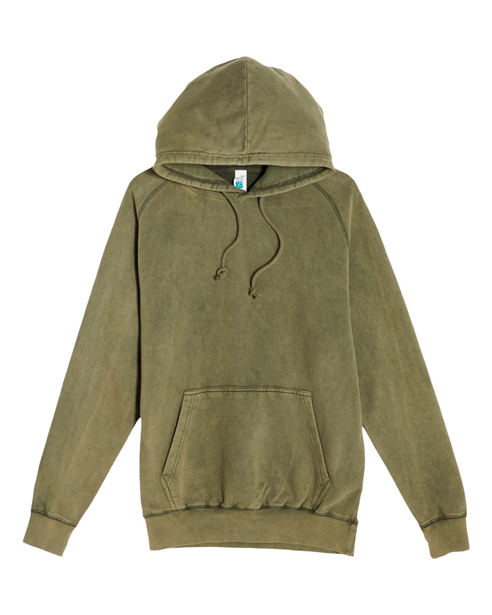 Vintage Washed Raglan Sleeve Hooded Sweatshirt