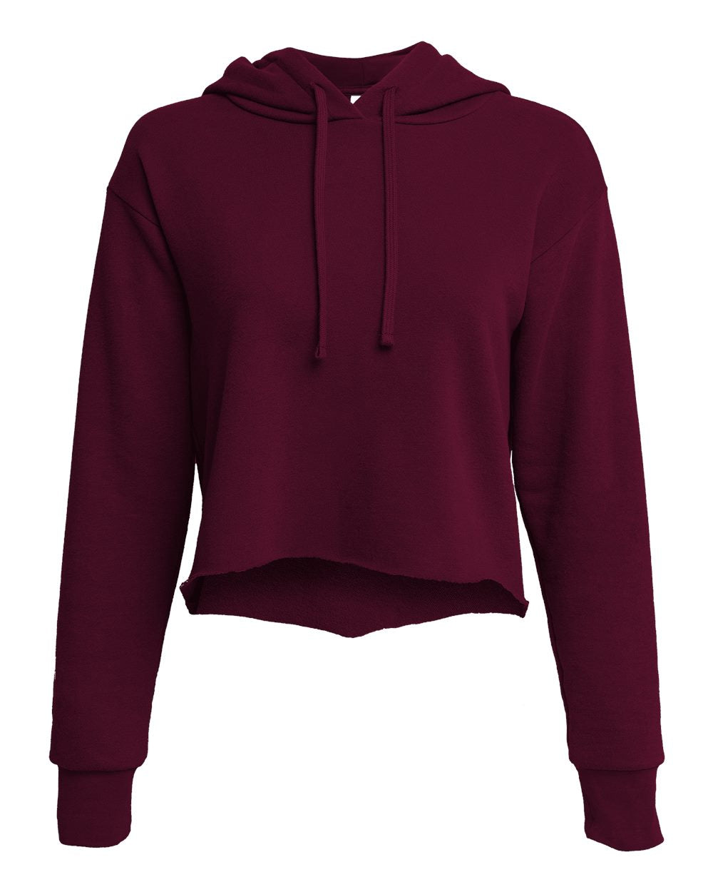 Women’s Sueded Raw Edge Cropped Fleece Hoodie