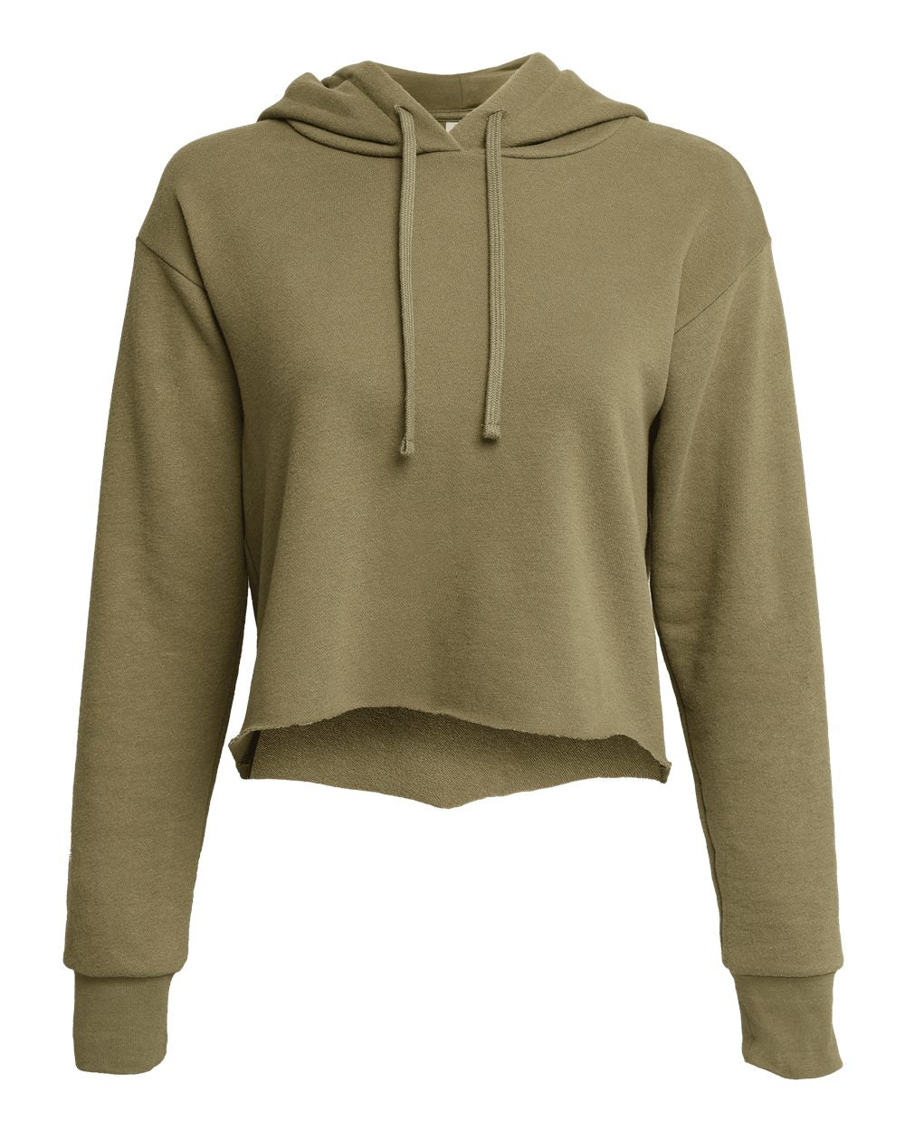 Women’s Sueded Raw Edge Cropped Fleece Hoodie
