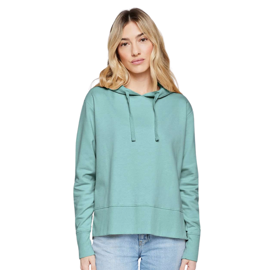 Women’s Vintage Wash Pullover Hoodie with Drop Tail Hem