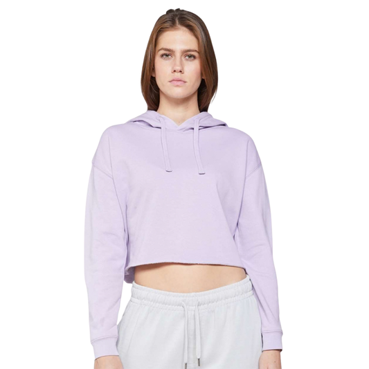Womens Cropped Fleece Hooded Sweatshirt
