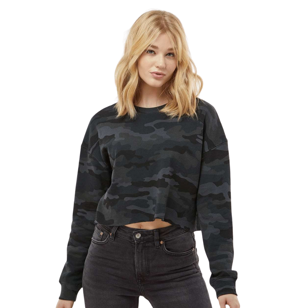 Womens Lightweight Cropped Crewneck Sweatshirt